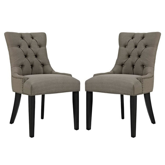 Modway Outlet Regent Fabric Dining Side Chair Set of 2 by Modway  Bar and Dining Furniture Granite - EEI-2743-GRA-SET