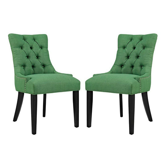 Modway Outlet Regent Fabric Dining Side Chair Set of 2 by Modway  Bar and Dining Furniture Green - EEI-2743-GRN-SET