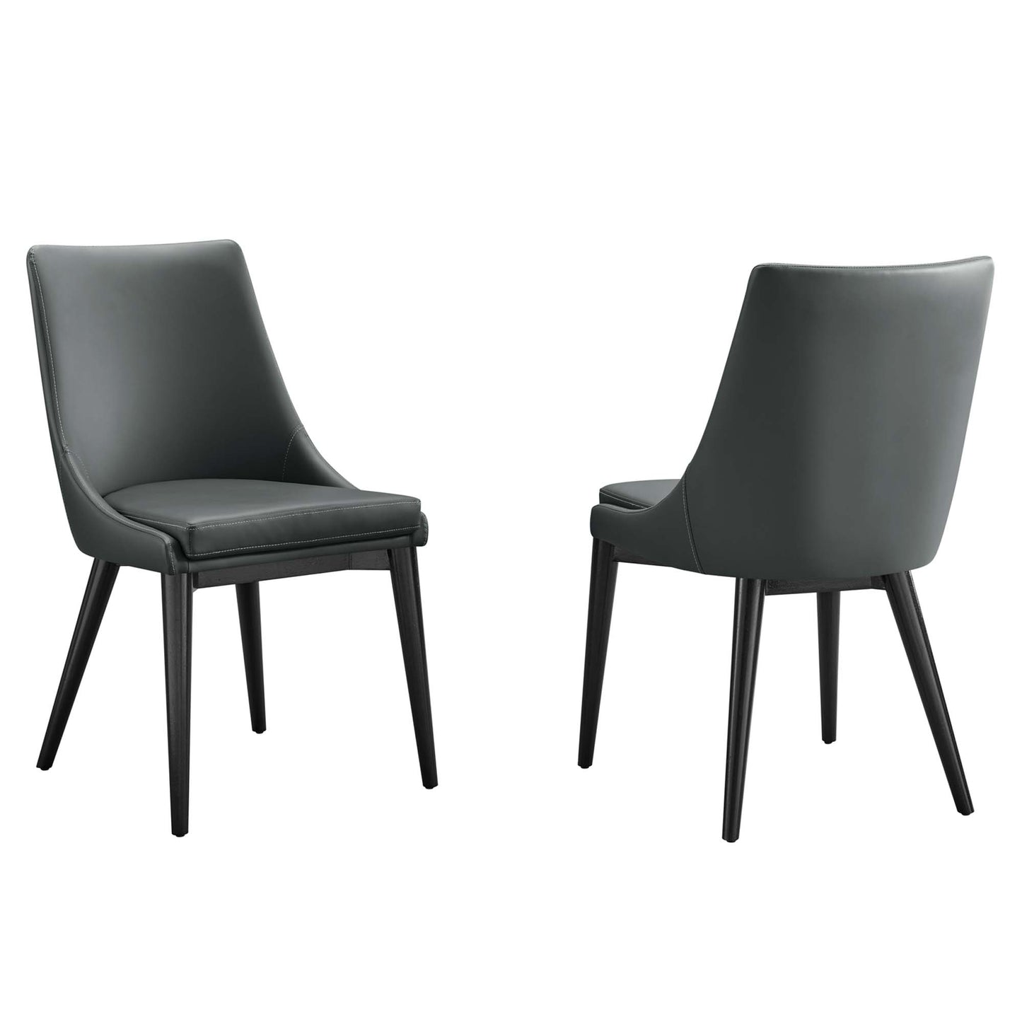 Modway Outlet Viscount Vinyl Dining Side Chair Set of 2 by Modway  Bar and Dining Furniture Gray - EEI-2744-GRY-SET