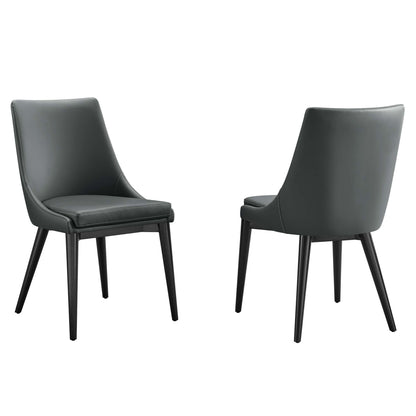 Modway Outlet Viscount Vinyl Dining Side Chair Set of 2 by Modway  Bar and Dining Furniture Gray - EEI-2744-GRY-SET