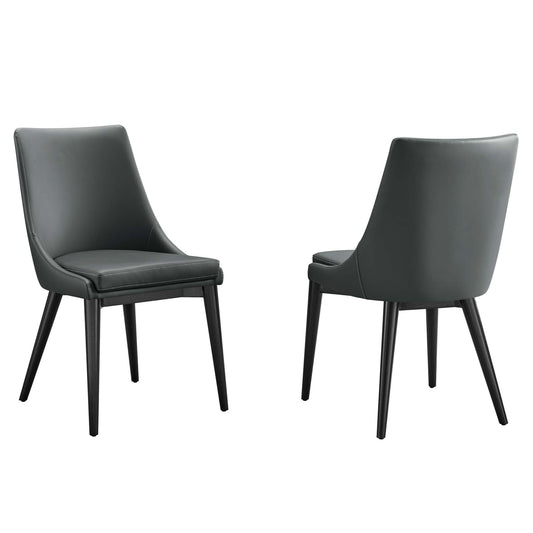 Modway Outlet Viscount Vinyl Dining Side Chair Set of 2 by Modway  Bar and Dining Furniture Gray - EEI-2744-GRY-SET