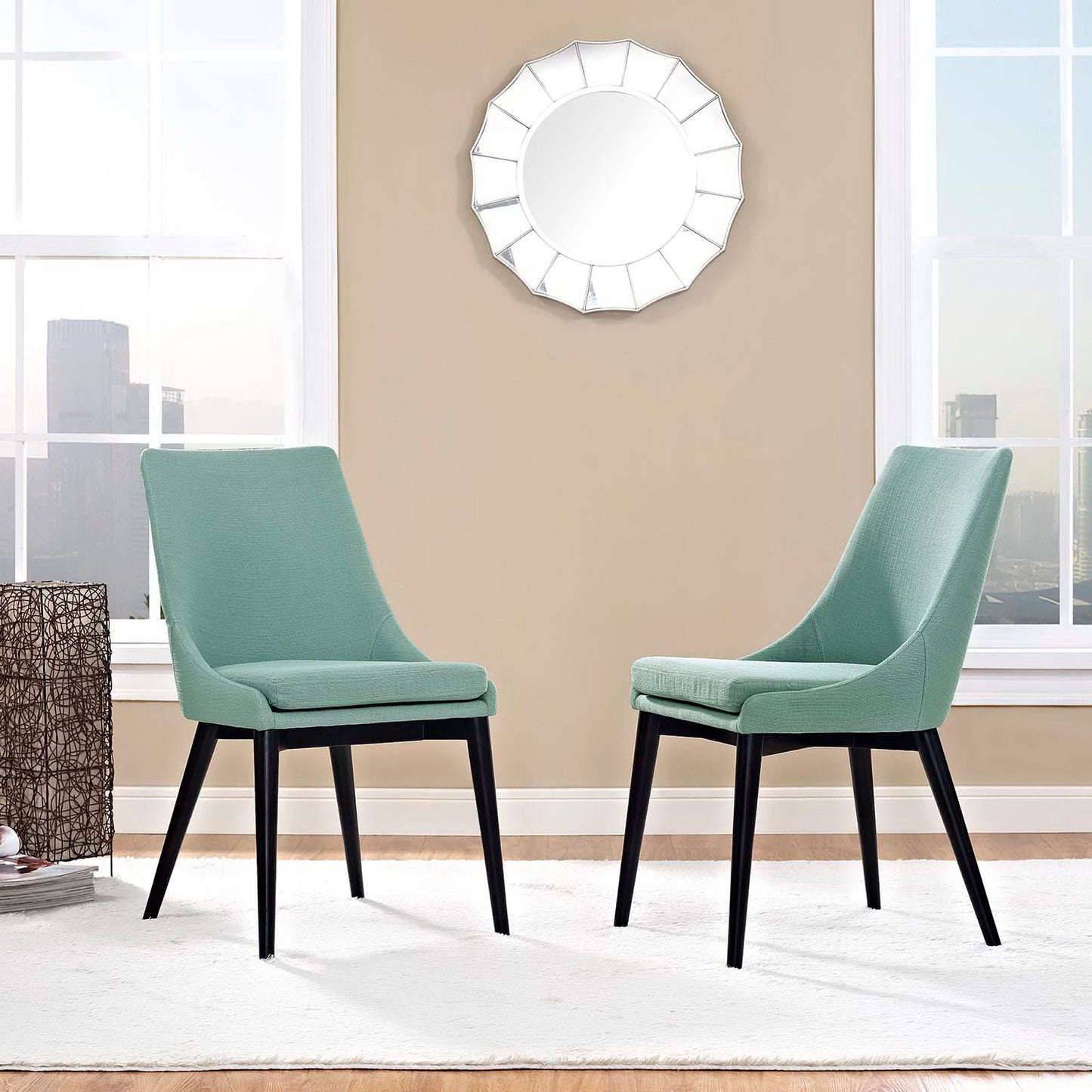 Modway Outlet Viscount Fabric Dining Side Chair Set of 2 by Modway  Bar and Dining Furniture Laguna - EEI-2745-LAG-SET