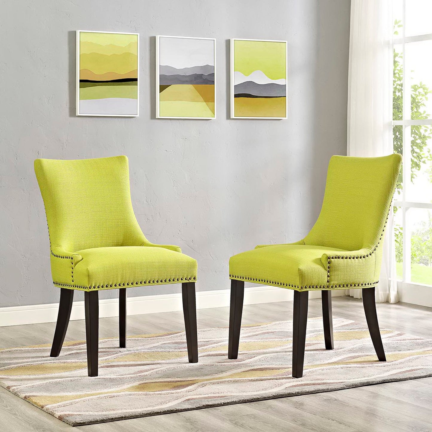 Modway Outlet Marquis Fabric Dining Side Chair Set of 2 by Modway  Bar and Dining Furniture Wheatgrass - EEI-2746-WHE-SET