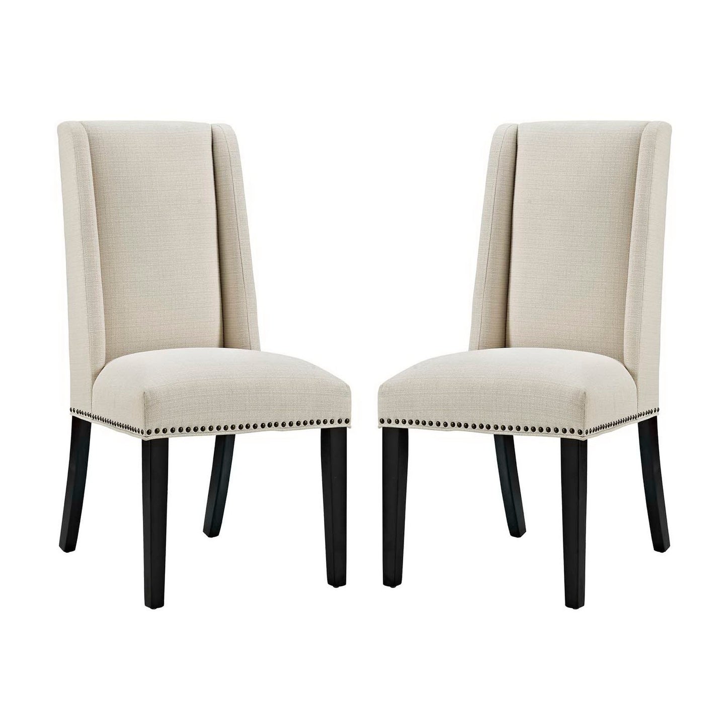Modway - Baron Fabric Dining Chair Set of 2 by Modway  Bar and Dining Dining Chairs Brown - EEI-2748-BEI-SET