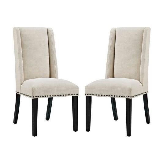 Modway - Baron Fabric Dining Chair Set of 2 by Modway  Bar and Dining Dining Chairs Brown - EEI-2748-BEI-SET