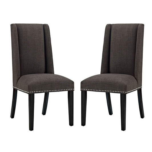 Modway Outlet Baron Fabric Dining Chair Set of 2 by Modway  Bar and Dining Furniture Brown - EEI-2748-BRN-SET