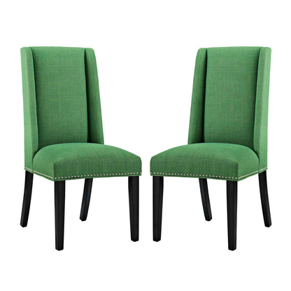 Modway Outlet Baron Fabric Dining Chair Set of 2 by Modway  Bar and Dining Furniture Green - EEI-2748-GRN-SET