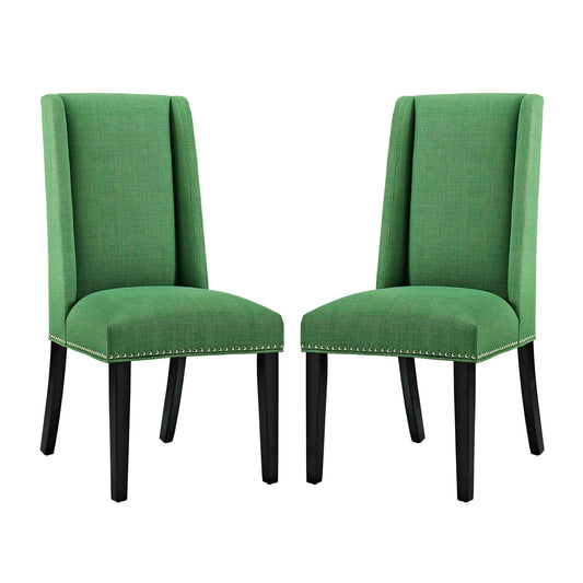 Modway Outlet Baron Fabric Dining Chair Set of 2 by Modway  Bar and Dining Furniture Green - EEI-2748-GRN-SET