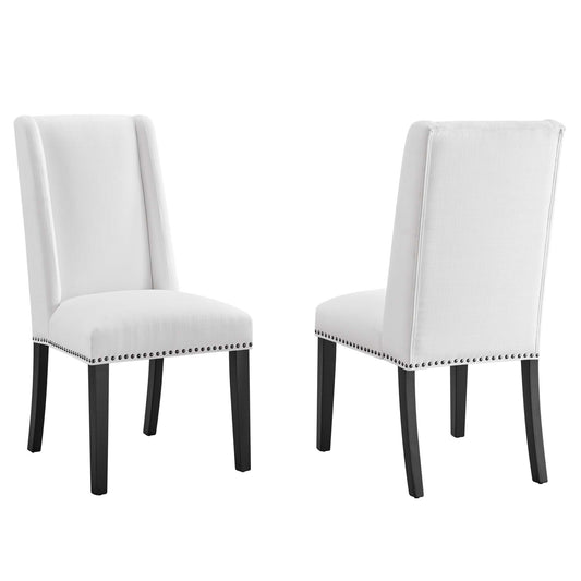 Modway Outlet Baron Fabric Dining Chair Set of 2 by Modway  Bar and Dining Furniture White - EEI-2748-WHI-SET