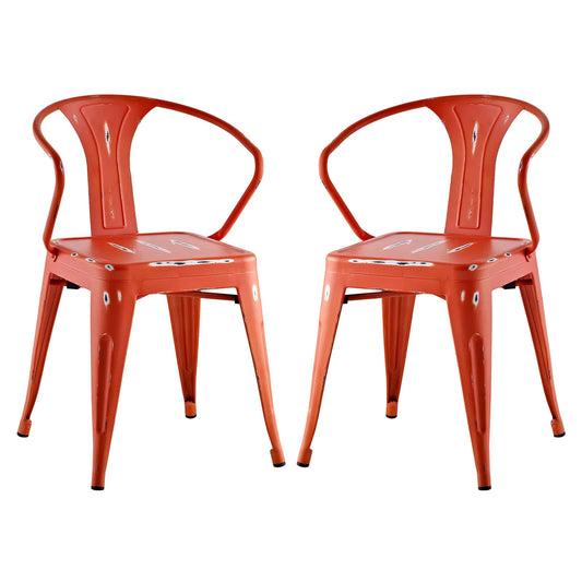 Modway Outlet Promenade Dining Chair Set of 2 by Modway  Outdoor Furniture Furniture Red - EEI-2754-RED-SET