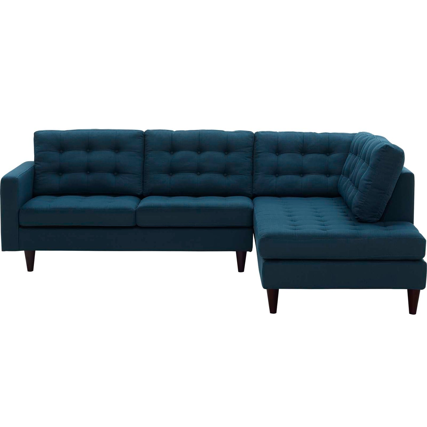 Modway Outlet Empress 2 Piece Upholstered Fabric Right Facing Bumper Sectional by Modway  Living Room Furniture Azure - EEI-2797-AZU