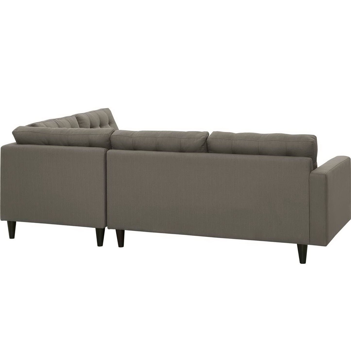 Modway Outlet Empress 2 Piece Upholstered Fabric Right Facing Bumper Sectional by Modway  Living Room Furniture Granite - EEI-2797-GRA