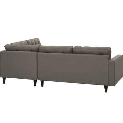 Modway Outlet Empress 2 Piece Upholstered Fabric Right Facing Bumper Sectional by Modway  Living Room Furniture Granite - EEI-2797-GRA