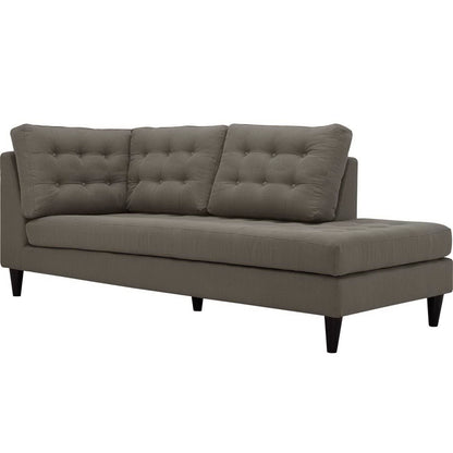 Modway Outlet Empress 2 Piece Upholstered Fabric Right Facing Bumper Sectional by Modway  Living Room Furniture Granite - EEI-2797-GRA