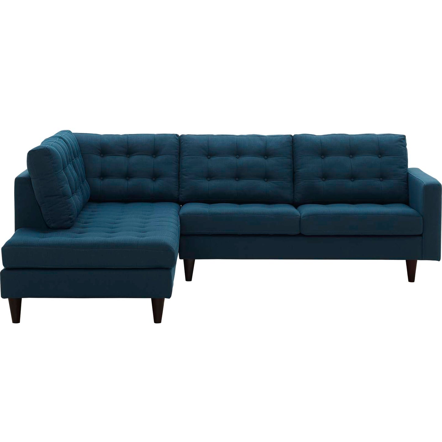 Modway Outlet Empress 2 Piece Upholstered Fabric Left Facing Bumper Sectional by Modway  Living Room Furniture Azure - EEI-2798-AZU