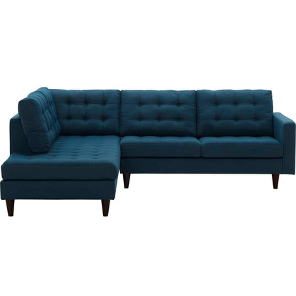 Modway Outlet Empress 2 Piece Upholstered Fabric Left Facing Bumper Sectional by Modway  Living Room Furniture Azure - EEI-2798-AZU