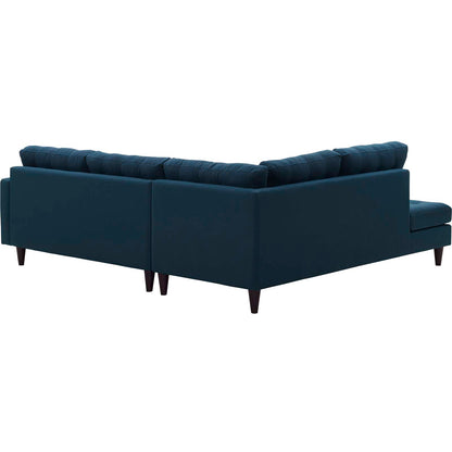 Modway Outlet Empress 2 Piece Upholstered Fabric Left Facing Bumper Sectional by Modway  Living Room Furniture Azure - EEI-2798-AZU