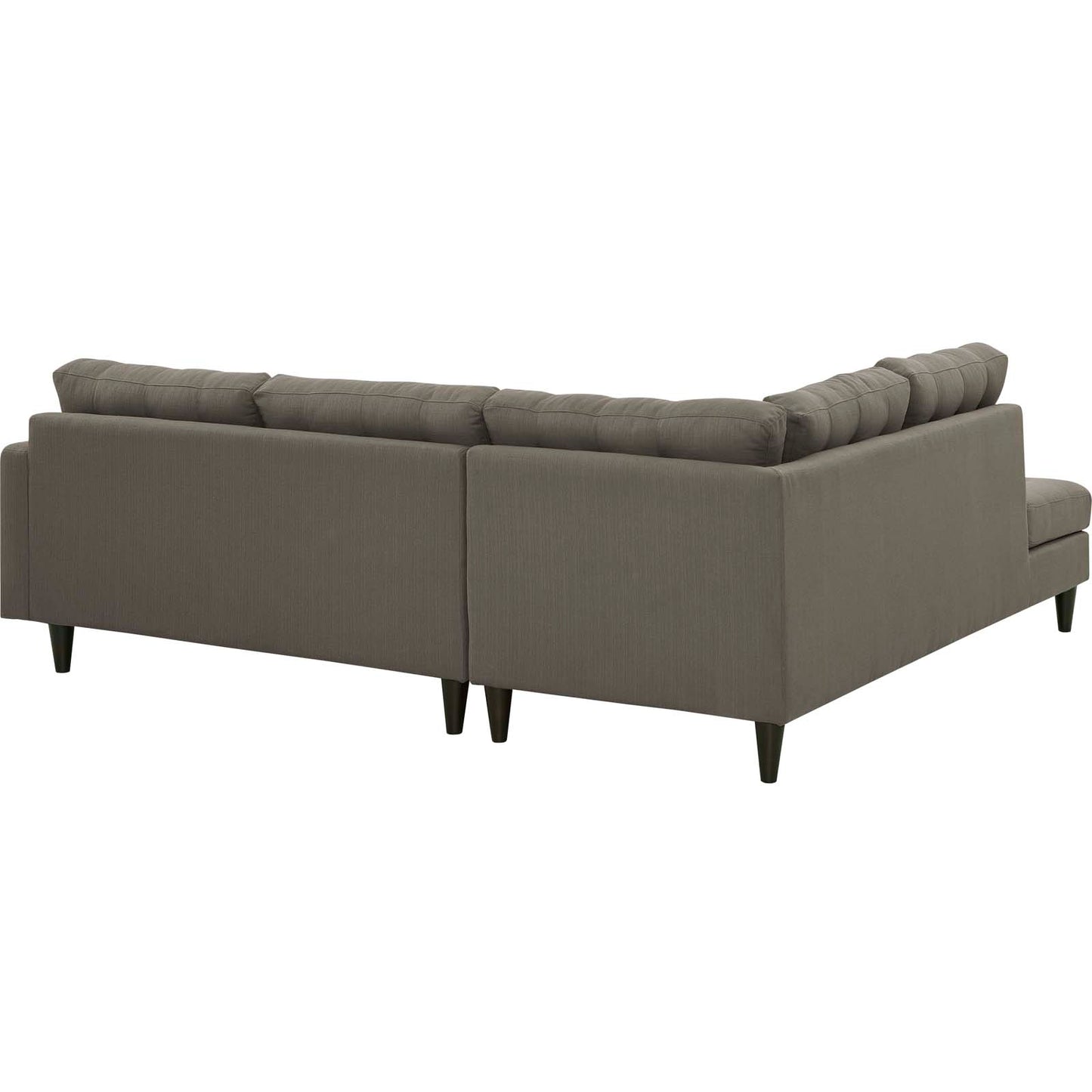 Modway Outlet Empress 2 Piece Upholstered Fabric Left Facing Bumper Sectional by Modway  Living Room Furniture Granite - EEI-2798-GRA