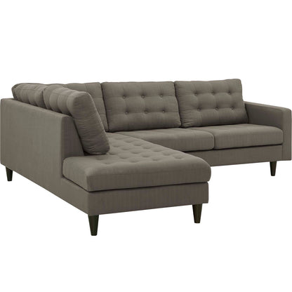 Modway Outlet Empress 2 Piece Upholstered Fabric Left Facing Bumper Sectional by Modway  Living Room Furniture Granite - EEI-2798-GRA