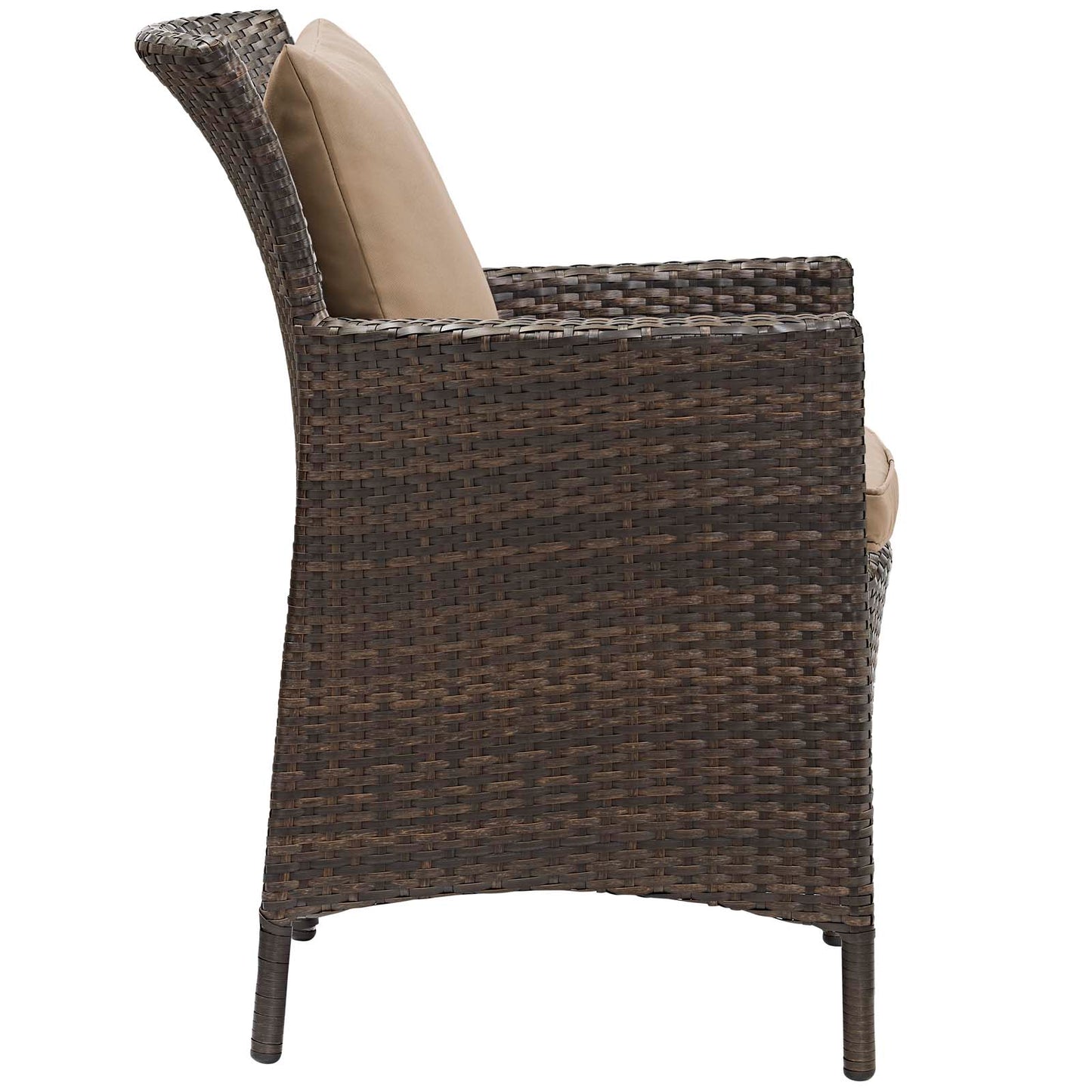 Modway Outlet Conduit Outdoor Patio Wicker Rattan Dining Armchair by Modway  Outdoor Furniture Furniture Brown Mocha - EEI-2801-BRN-MOC
