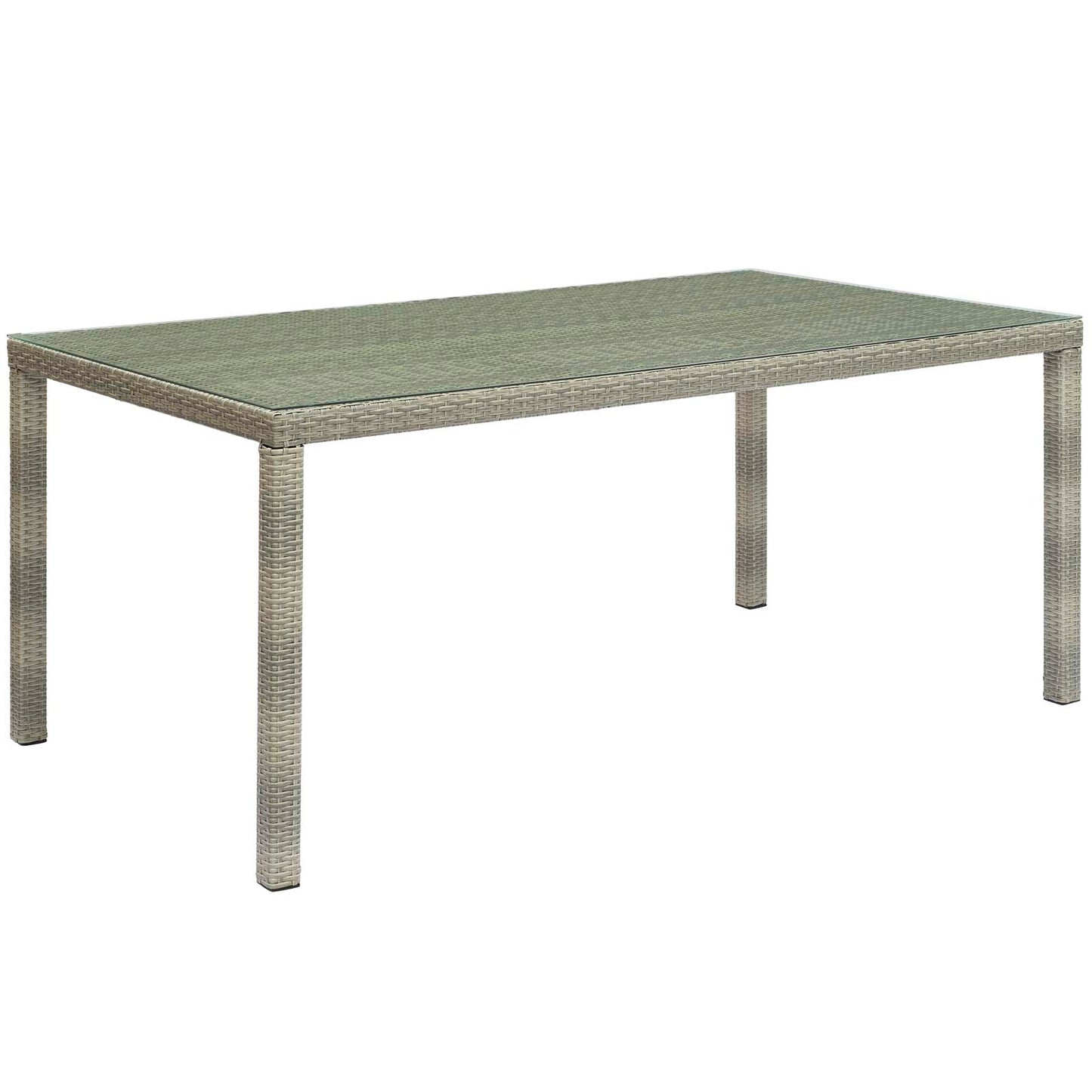 Modway Outlet Conduit 70" Outdoor Patio Wicker Rattan Dining Table by Modway  Outdoor Furniture Furniture Light Gray - EEI-2808-LGR