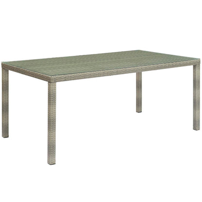 Modway Outlet Conduit 70" Outdoor Patio Wicker Rattan Dining Table by Modway  Outdoor Furniture Furniture Light Gray - EEI-2808-LGR