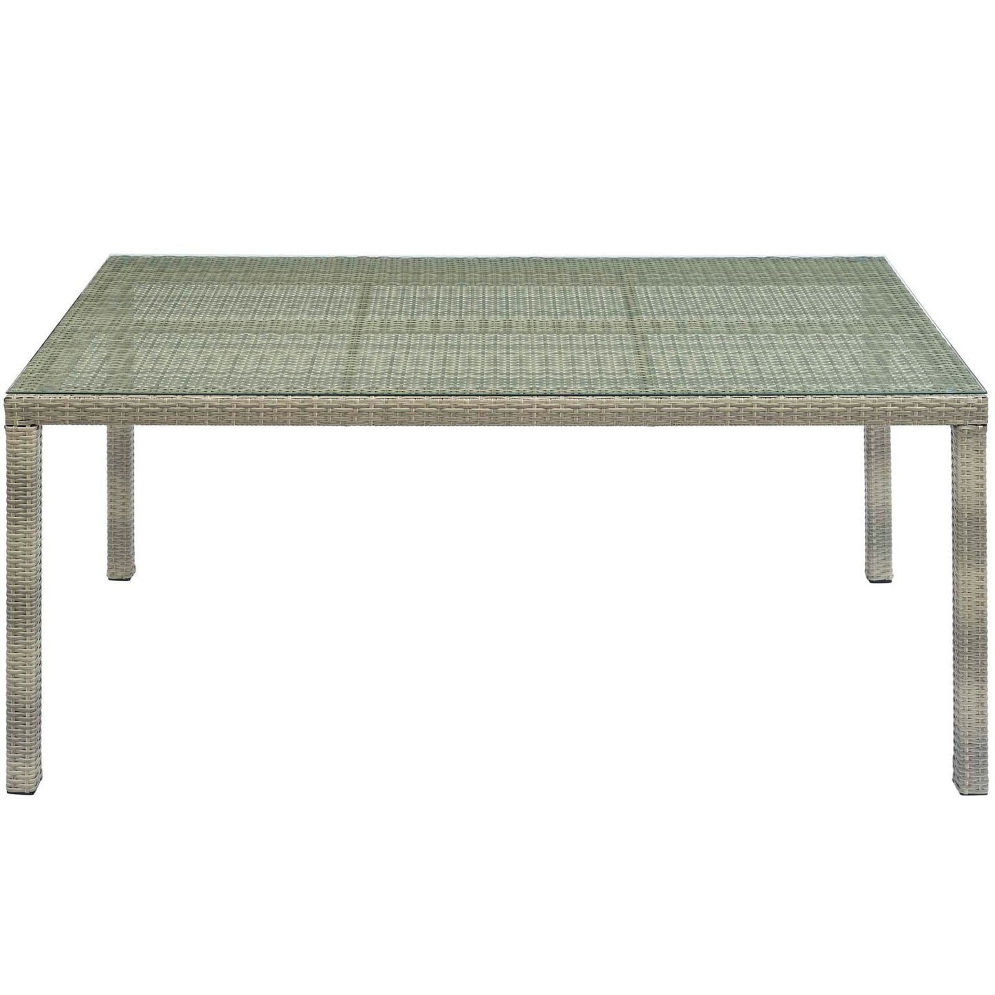 Modway Outlet Conduit 70" Outdoor Patio Wicker Rattan Dining Table by Modway  Outdoor Furniture Furniture Light Gray - EEI-2808-LGR
