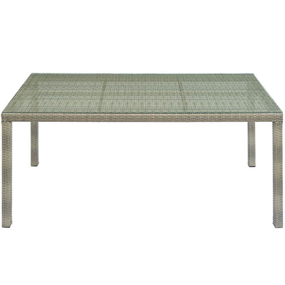 Modway Outlet Conduit 70" Outdoor Patio Wicker Rattan Dining Table by Modway  Outdoor Furniture Furniture Light Gray - EEI-2808-LGR