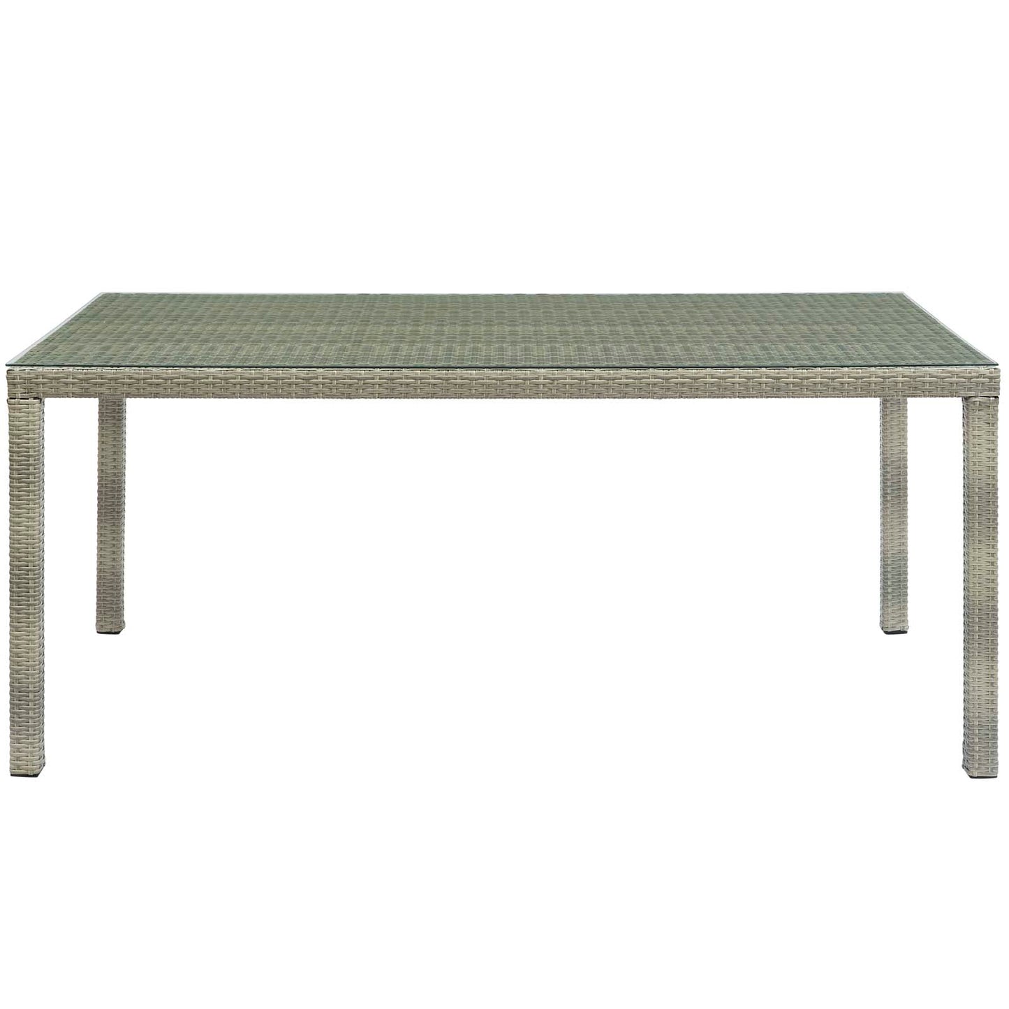 Modway Outlet Conduit 70" Outdoor Patio Wicker Rattan Dining Table by Modway  Outdoor Furniture Furniture Light Gray - EEI-2808-LGR