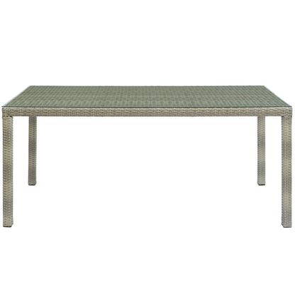 Modway Outlet Conduit 70" Outdoor Patio Wicker Rattan Dining Table by Modway  Outdoor Furniture Furniture Light Gray - EEI-2808-LGR