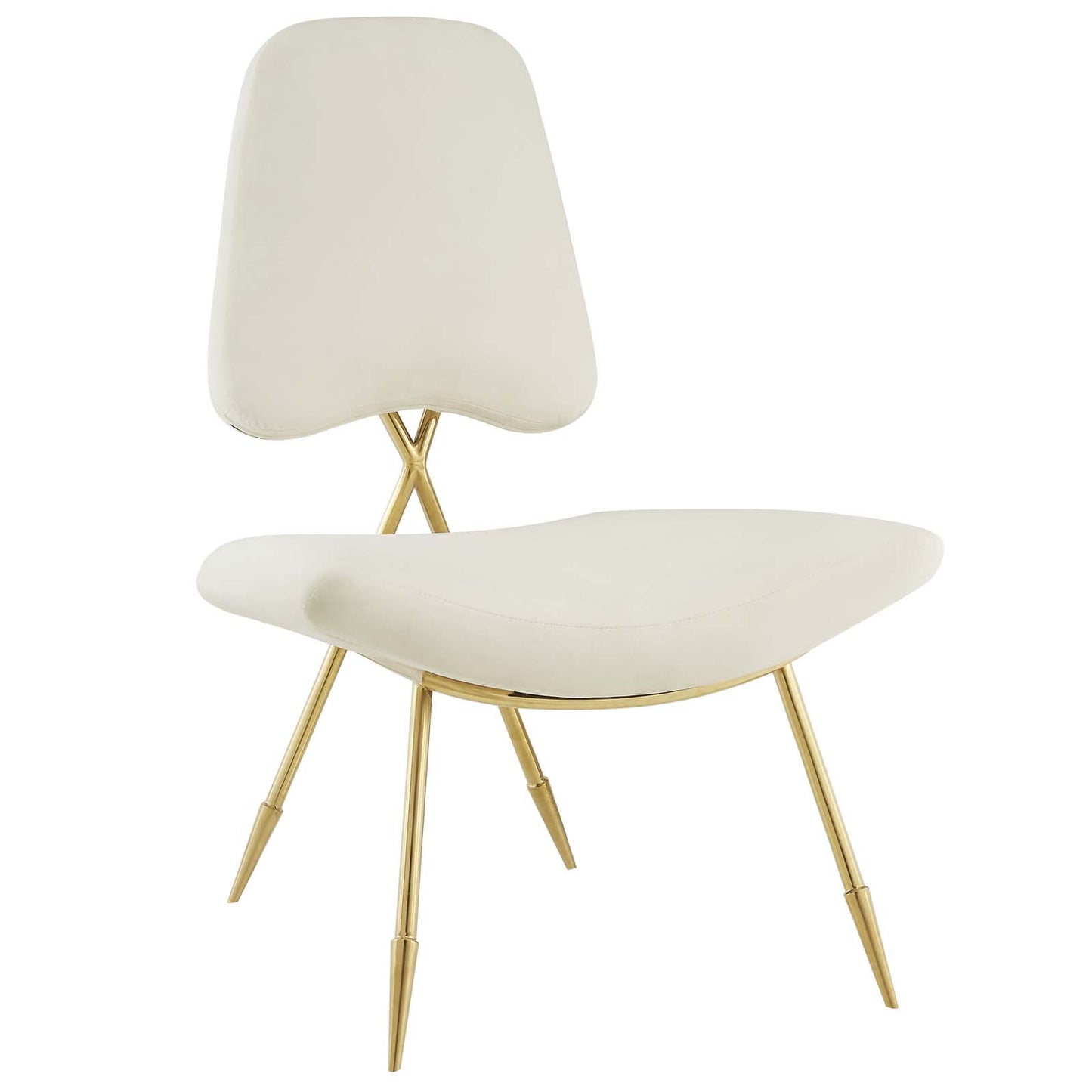 Modway Outlet Ponder Performance Velvet Lounge Chair by Modway  Living Room Furniture Ivory - EEI-2809-IVO