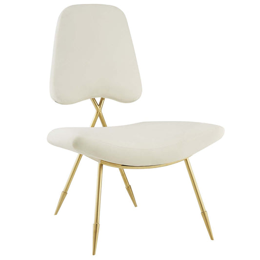 Modway Outlet Ponder Performance Velvet Lounge Chair by Modway  Living Room Furniture Ivory - EEI-2809-IVO