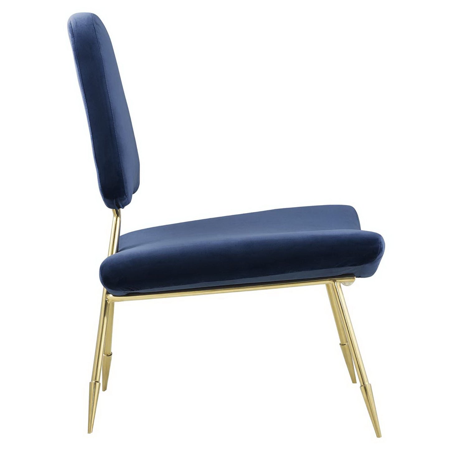 Modway Outlet Ponder Performance Velvet Lounge Chair by Modway  Living Room Furniture Navy - EEI-2809-NAV
