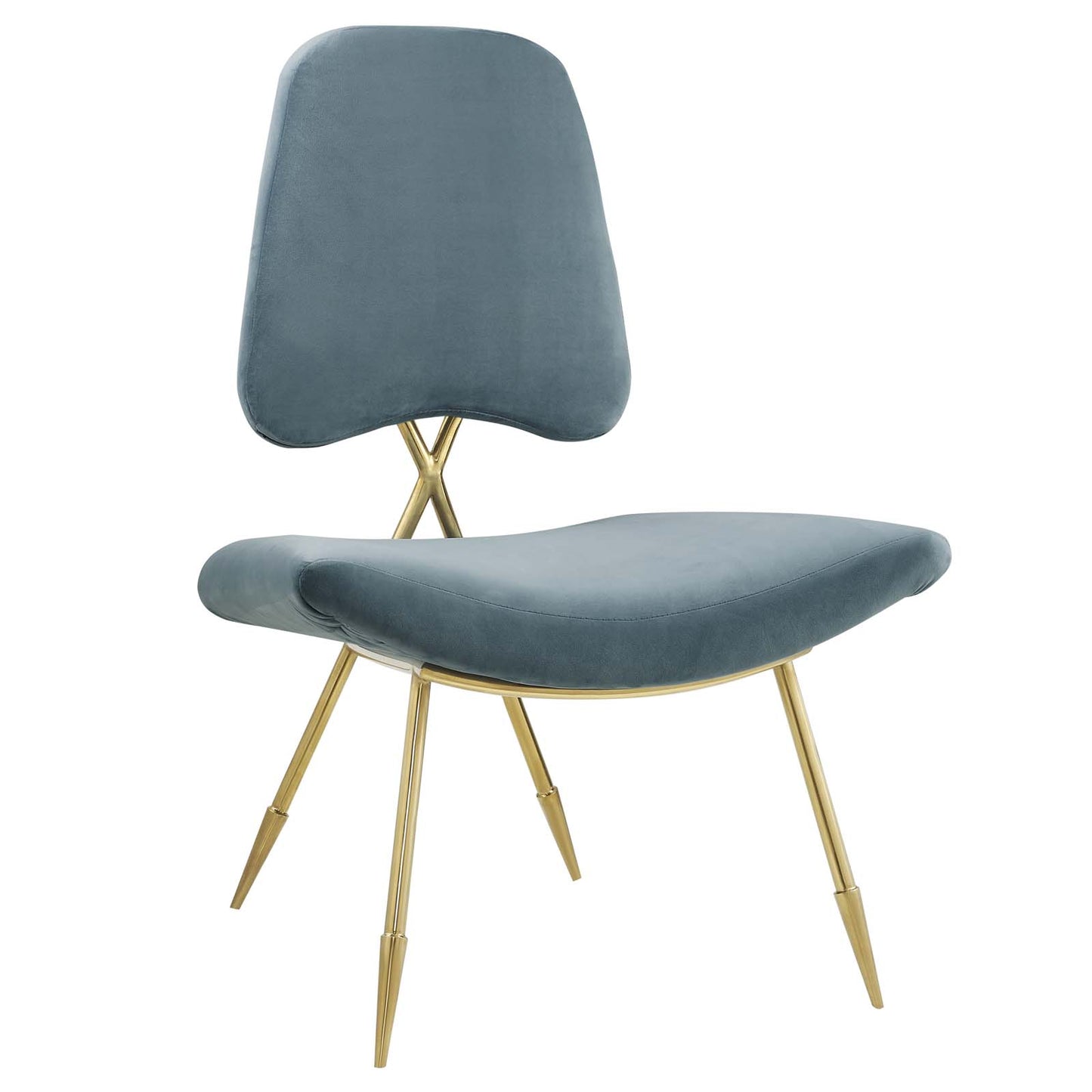 Modway Outlet Ponder Performance Velvet Lounge Chair by Modway  Living Room Furniture Sea Blue - EEI-2809-SEA