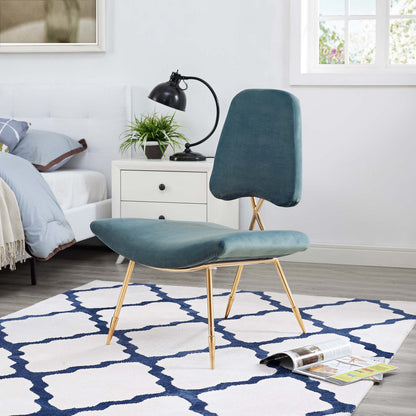 Modway Outlet Ponder Performance Velvet Lounge Chair by Modway  Living Room Furniture Sea Blue - EEI-2809-SEA