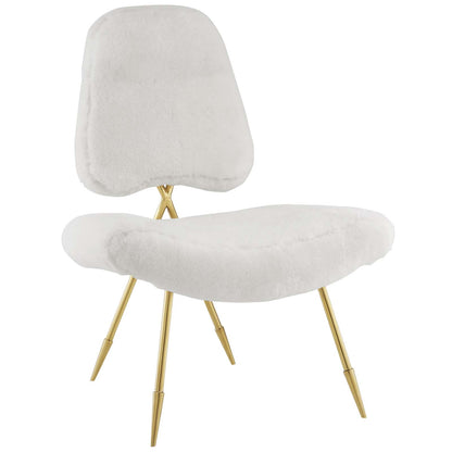 Modway Outlet Ponder Upholstered Sheepskin Fur Lounge Chair by Modway  Living Room Furniture White - EEI-2810-WHI