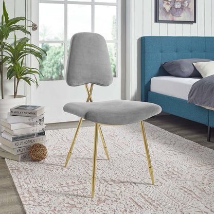 Modway Outlet Ponder Performance Velvet Dining Side Chair by Modway  Living Room Furniture Gray - EEI-2811-GRY