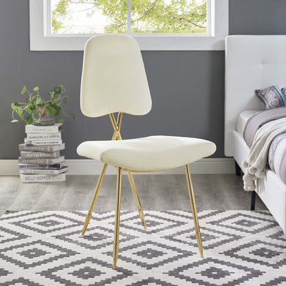 Modway Outlet Ponder Performance Velvet Dining Side Chair by Modway  Living Room Furniture Ivory - EEI-2811-IVO
