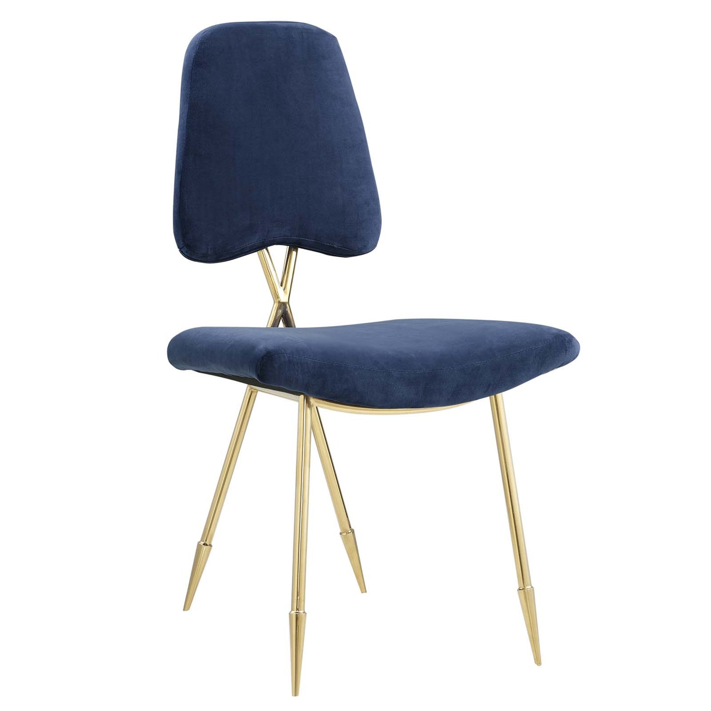 Modway Outlet Ponder Performance Velvet Dining Side Chair by Modway  Living Room Furniture Navy - EEI-2811-NAV