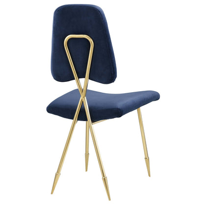 Modway Outlet Ponder Performance Velvet Dining Side Chair by Modway  Living Room Furniture Navy - EEI-2811-NAV