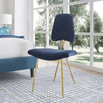 Modway Outlet Ponder Performance Velvet Dining Side Chair by Modway  Living Room Furniture Navy - EEI-2811-NAV