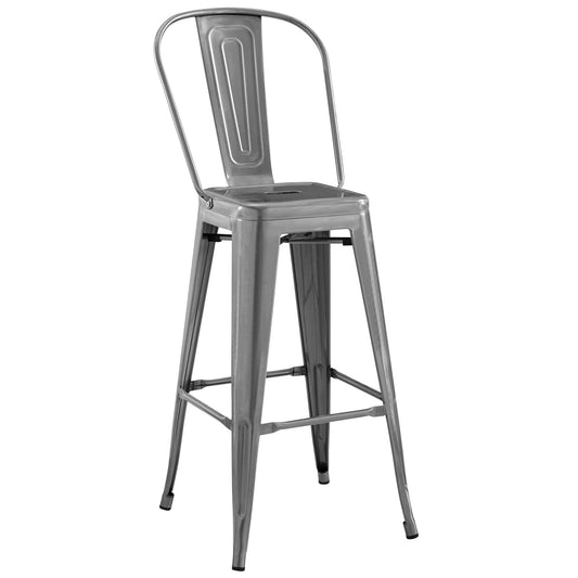 Modway Outlet Promenade Metal Bar Side Stool by Modway  Bar and Dining Furniture Gunmetal - EEI-2815-GME
