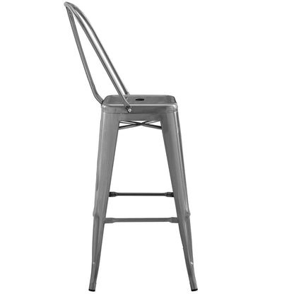 Modway Outlet Promenade Metal Bar Side Stool by Modway  Bar and Dining Furniture Gunmetal - EEI-2815-GME