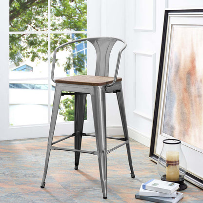 Modway Outlet Promenade Bar Stool by Modway  Bar and Dining Furniture Gunmetal - EEI-2818-GME