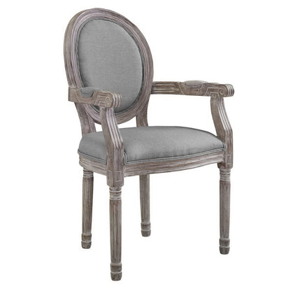 Modway Outlet Emanate Vintage French Upholstered Fabric Dining Armchair by Modway  Bar and Dining Furniture Light Gray - EEI-2823-LGR