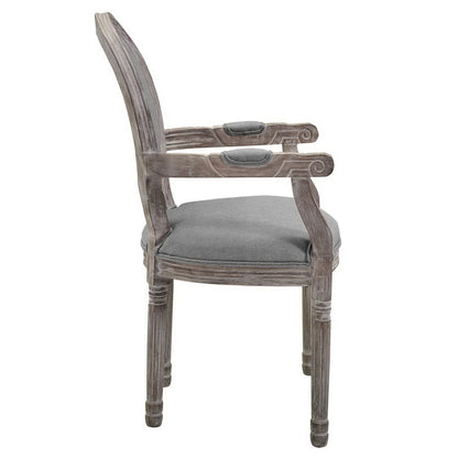 Modway Outlet Emanate Vintage French Upholstered Fabric Dining Armchair by Modway  Bar and Dining Furniture Light Gray - EEI-2823-LGR