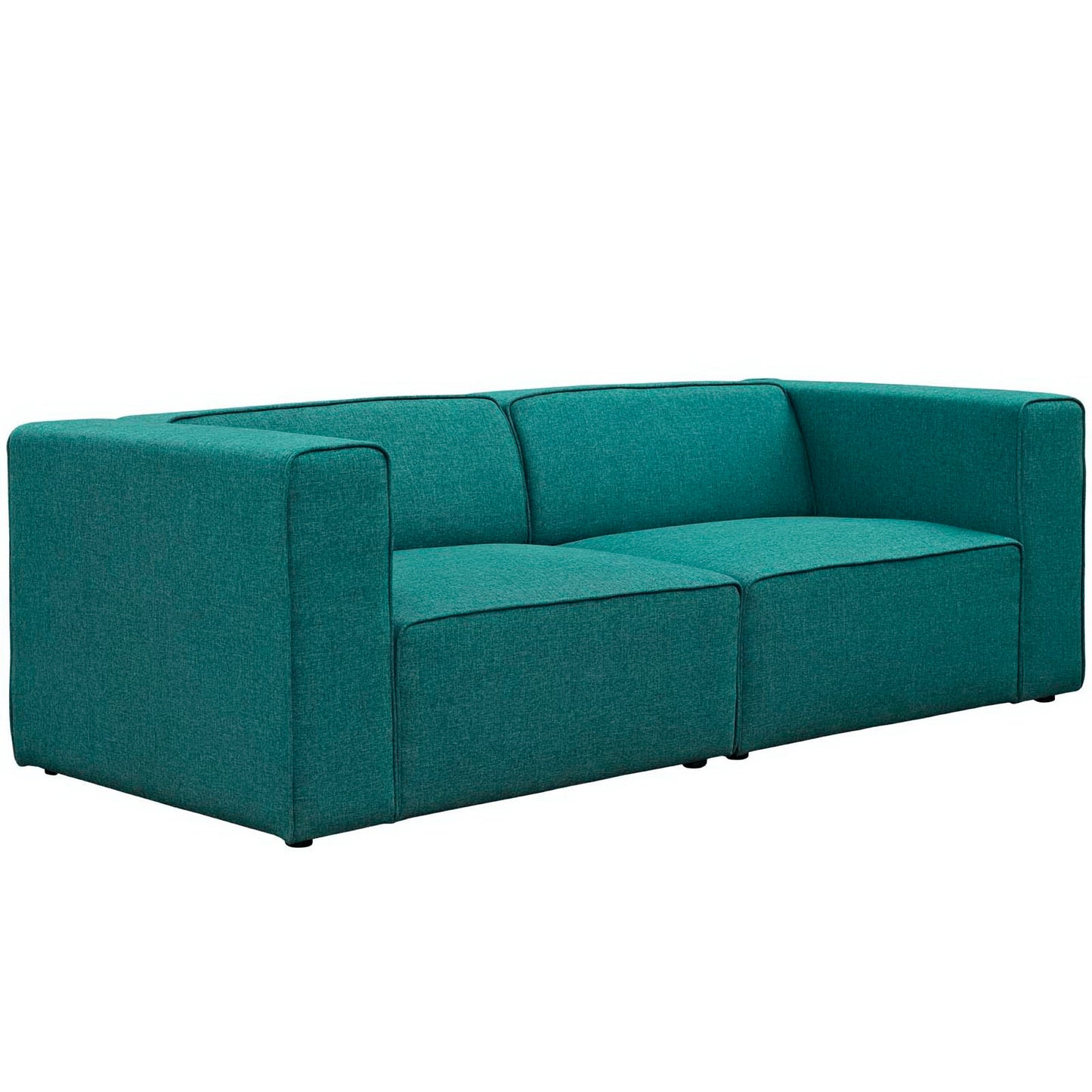 Modway Outlet Mingle 2 Piece Upholstered Fabric Sectional Sofa Set by Modway  Living Room Furniture Teal - EEI-2825-TEA