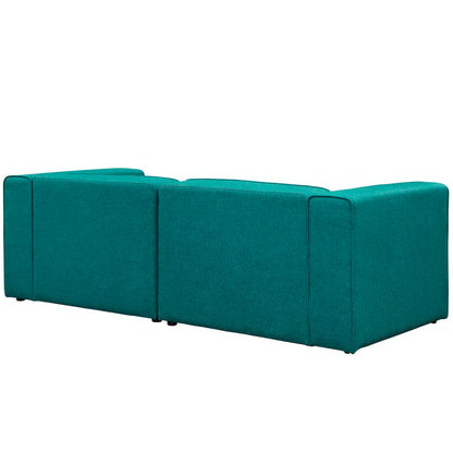 Modway Outlet Mingle 2 Piece Upholstered Fabric Sectional Sofa Set by Modway  Living Room Furniture Teal - EEI-2825-TEA