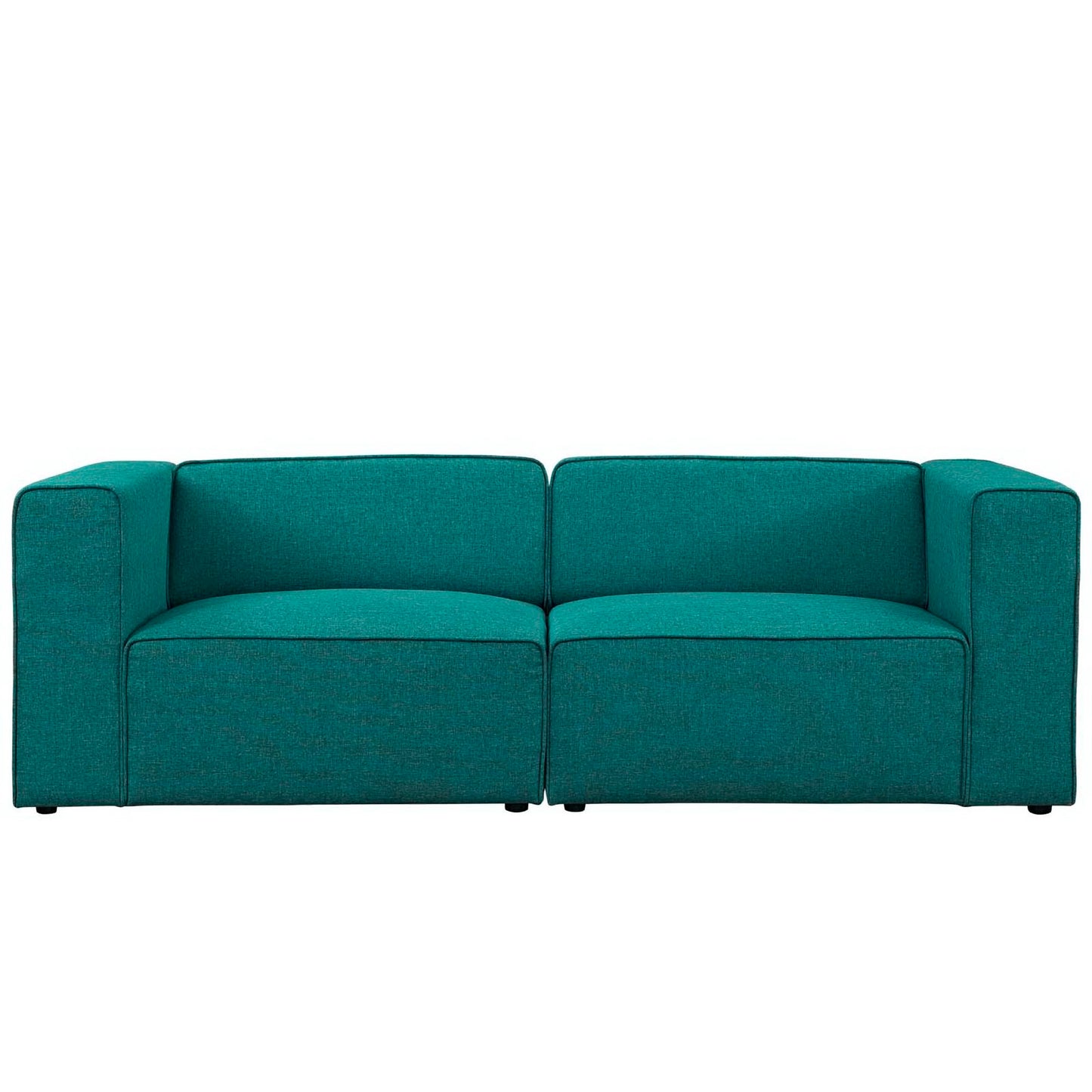 Modway Outlet Mingle 2 Piece Upholstered Fabric Sectional Sofa Set by Modway  Living Room Furniture Teal - EEI-2825-TEA