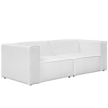 Modway Outlet Mingle 2 Piece Upholstered Fabric Sectional Sofa Set by Modway  Living Room Furniture White - EEI-2825-WHI